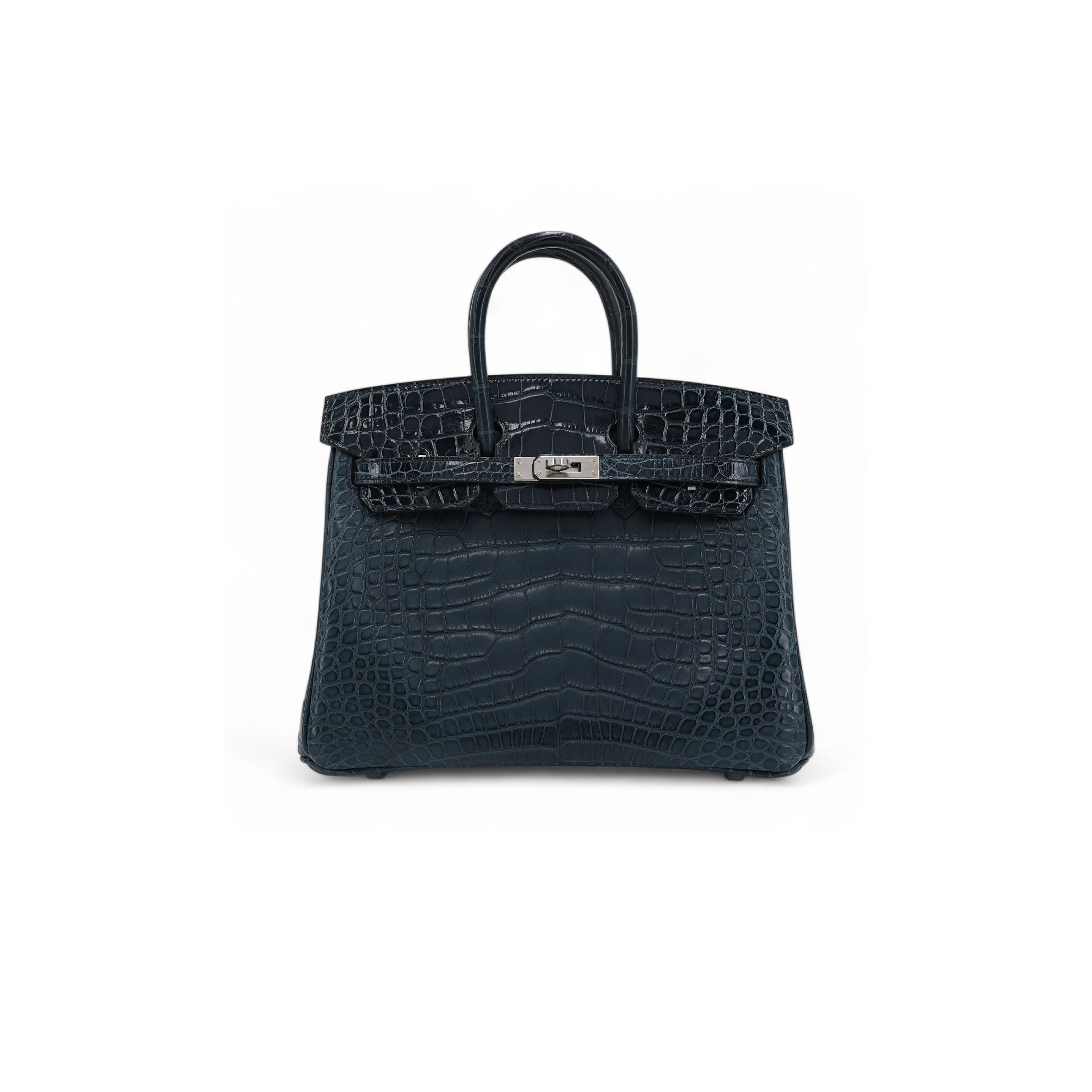 HERMÈS MASTER BIRKIN 30 CROCODILE LEATHER STORM BLUE SILVER BUCKLE H041354CK06 (30*22*15cm)